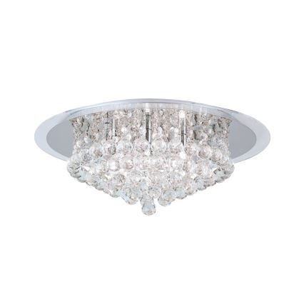Кристален плафон GLORIA 6xG9/40W/230V Ø 50 см прозрачен/лъскав хром