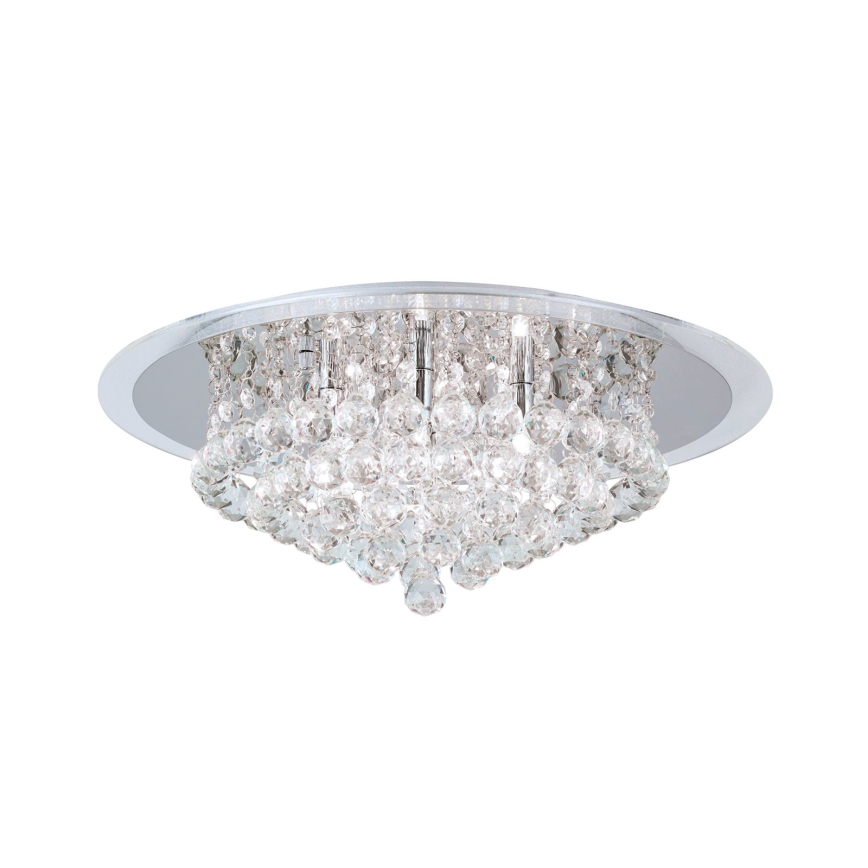 Кристален плафон GLORIA 6xG9/40W/230V Ø 50 см прозрачен/лъскав хром
