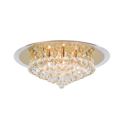 Кристален плафон GLORIA 6xG9/40W/230V Ø 50 см златист