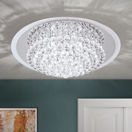 Кристален плафон GLORIA 9xG9/40W/230V Ø 62 см прозрачен/лъскав хром