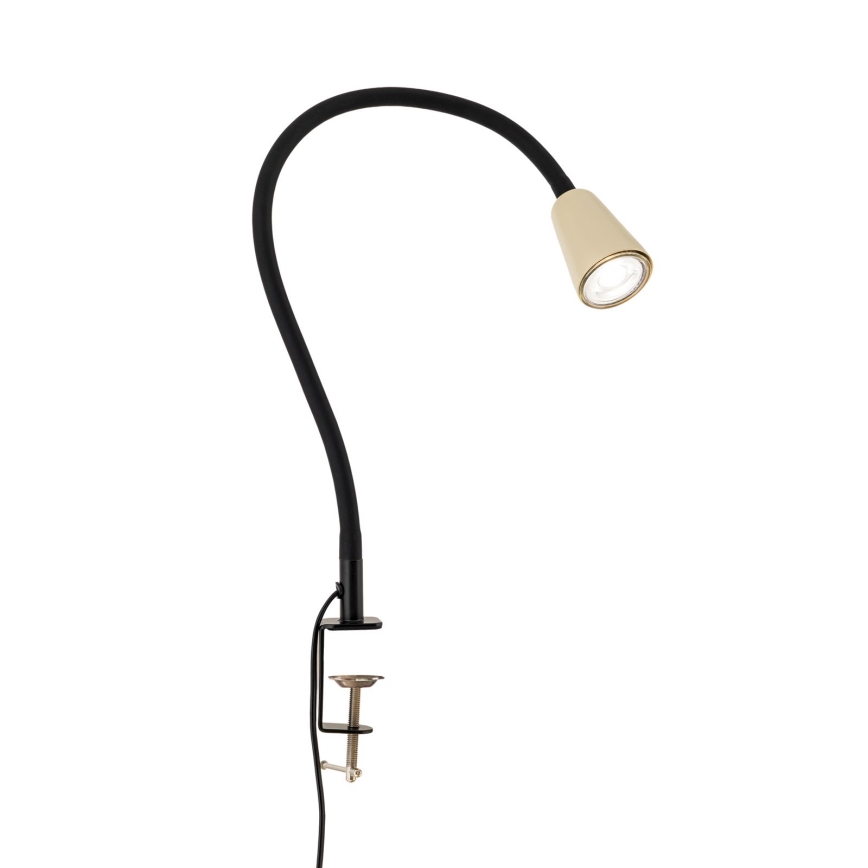 Гъвкава настолна лампа DOTTY със скоба 1xGU10/10W/230V бежова/черна