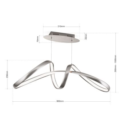 LED Димируем пендел CIRCUS LED/36W/230V сребрист