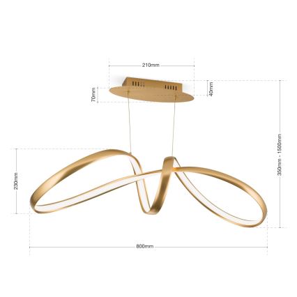 LED Димируем пендел CIRCUS LED/36W/230V златист
