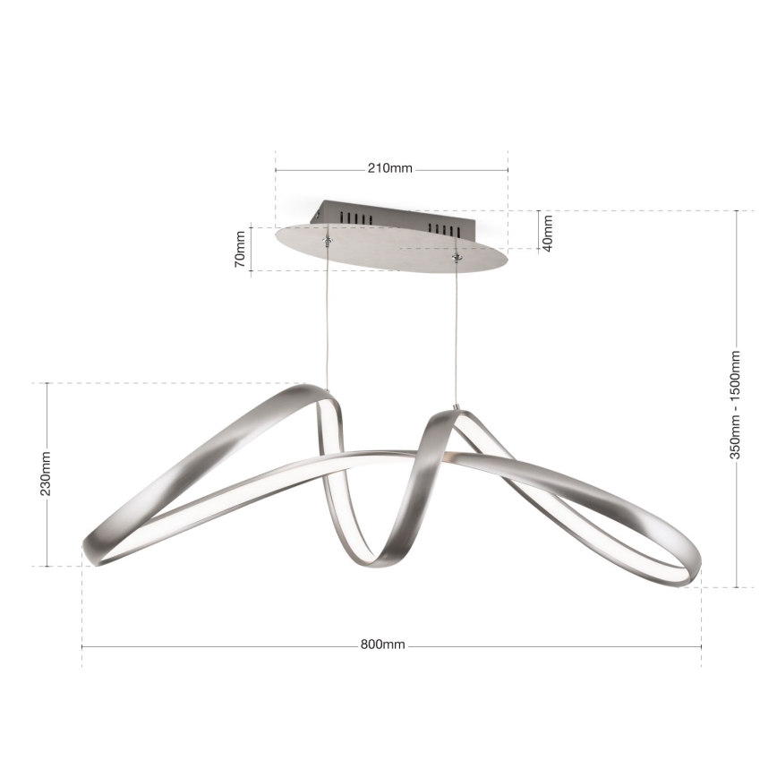 LED регулируема люстра на кабел CIRCUS LED/36W/230V сребристо