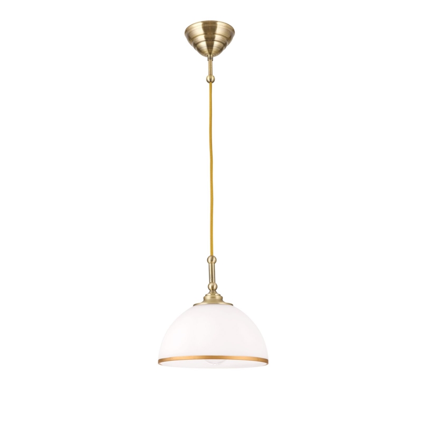 Пендел OLD LAMP 1xE27/40W/230V бял/месинг