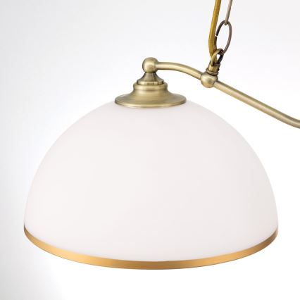 Пендел OLD LAMP 2xE27/40W/230V бял/месинг