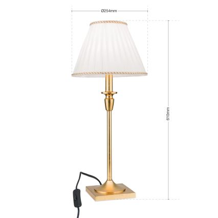 Настолна лампа FONSA 1xE27/60W/230V 61 см бял/златист