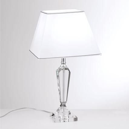 Кристална настолна лампа VERONIQUE 1xE27/60W/230V бял/прозрачен