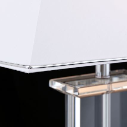 Кристална настолна лампа VERONIQUE 1xE27/60W/230V бял/прозрачен