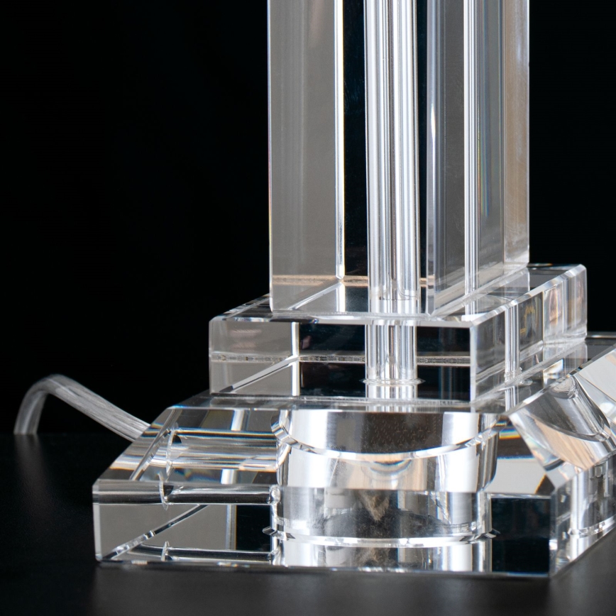 Кристална настолна лампа VERONIQUE 1xE27/60W/230V бял/прозрачен