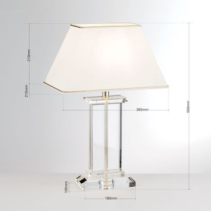 Кристална настолна лампа VERONIQUE 1xE27/60W/230V кремав/прозрачен