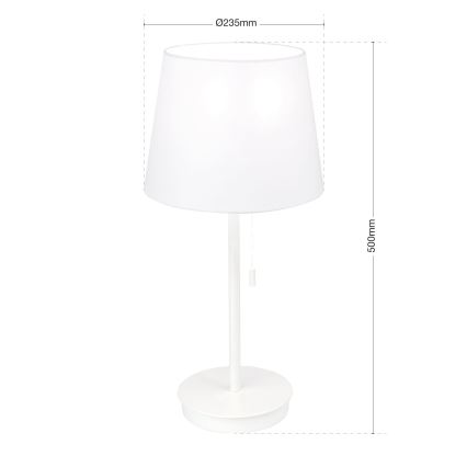Настолна лампа с USB порт LUDWIG 1xE27/40W/230V 50 см бял