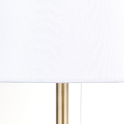 Настолна лампа с USB порт LUDWIG 1xE27/40W/230V 50 см бял/златист