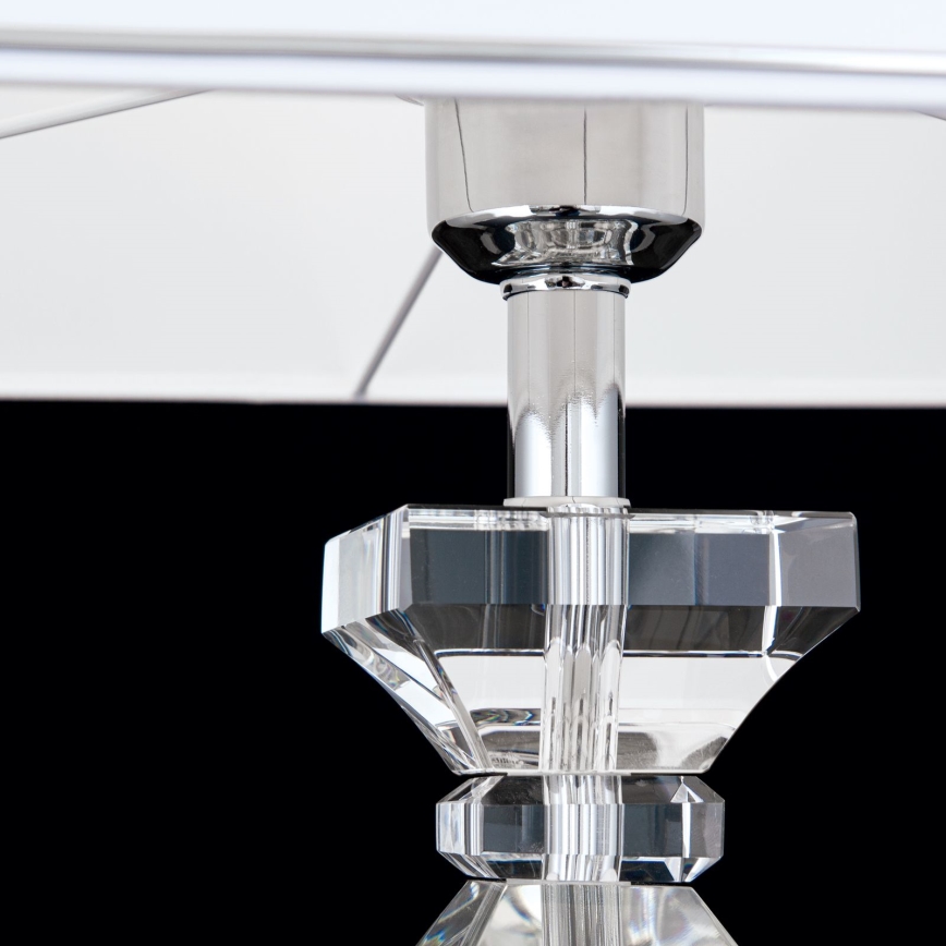 Кристална настолна лампа POKAL 1xE27/60W/230V бял/прозрачен