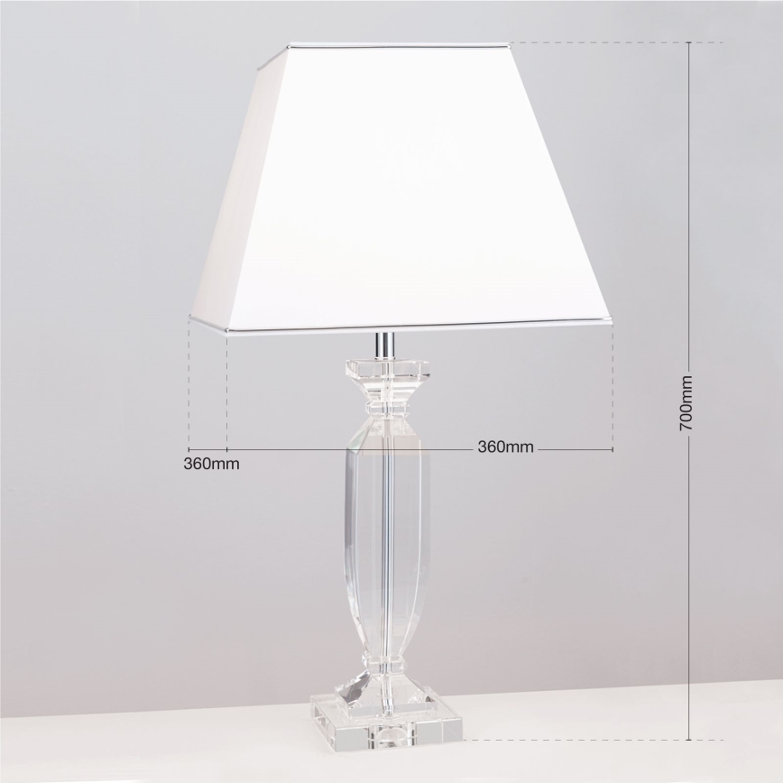 Кристална настолна лампа POKAL 1xE27/60W/230V бял/прозрачен