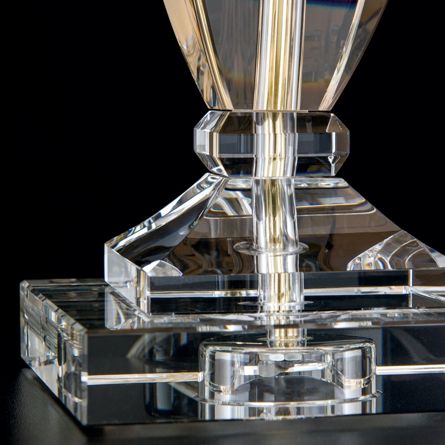 Кристална настолна лампа POKAL 1xE27/60W/230V кремав/прозрачен