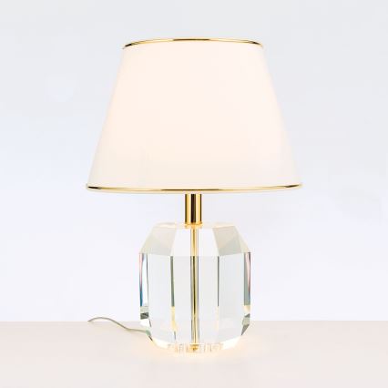 Настолна лампа ALEXIS 1xE27/60W/230V кремав/златист/прозрачен