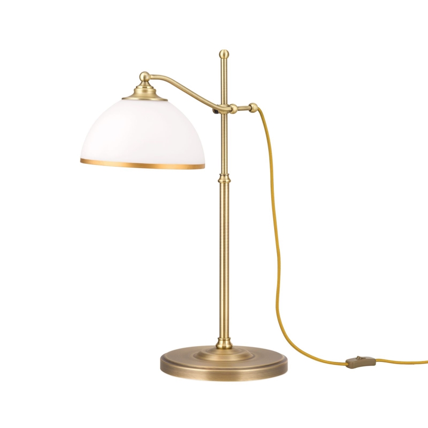 Настолна лампа OLD LAMP 1xE27/40W/230V 65 cm бял/месинг