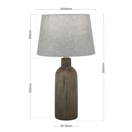 Настолна лампа ORCHID 1xE27/40W/230V керамика кафяв/сив