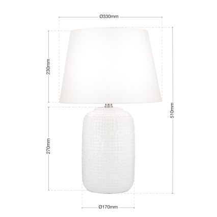 Настолна лампа CORAL 1xE27/40W/230V керамика/бял