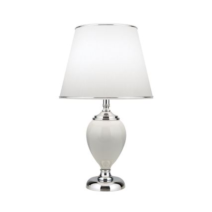 Настолна лампа OVUM 1xE27/40W/230V 48 см керамика бял/лъскав хром