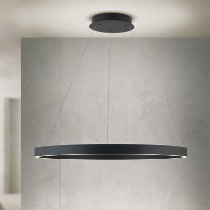 LED димируем полилей на кабел KOLK LED/80W/230V 2700/3000/4000K Ø 80 см черен