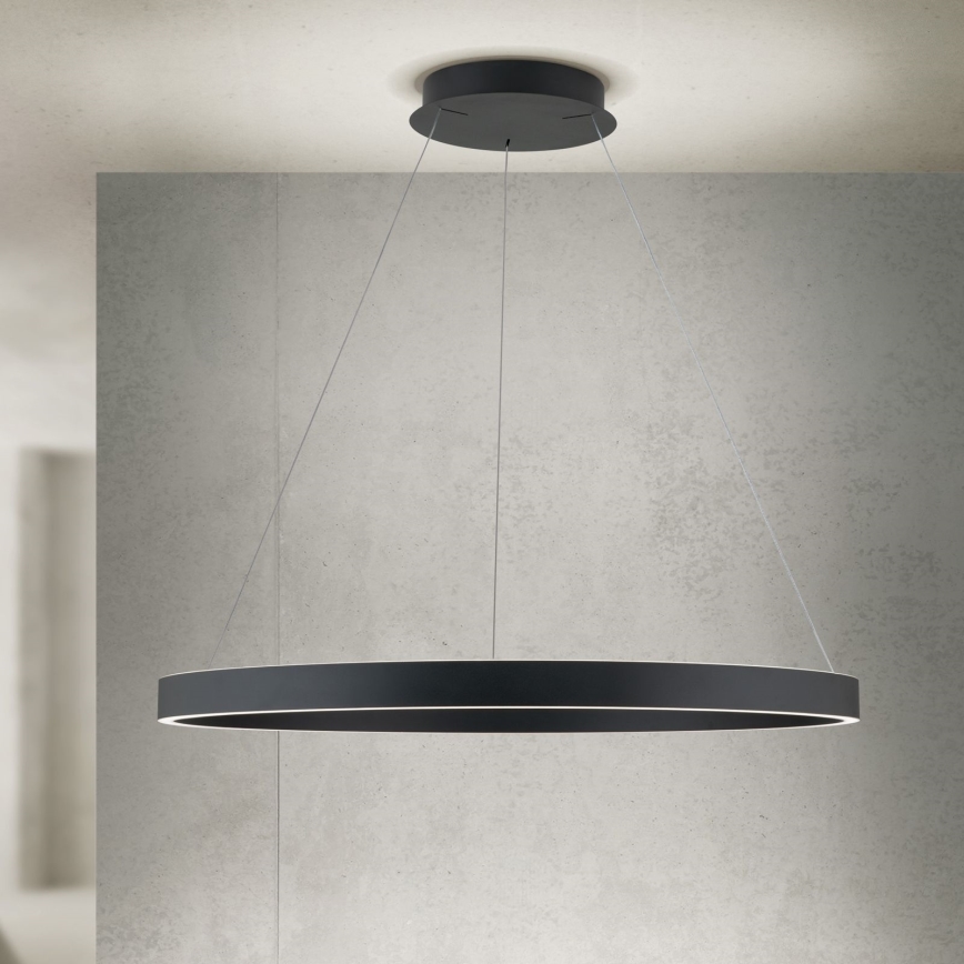 LED димируем полилей на кабел KOLK LED/80W/230V 2700/3000/4000K Ø 80 см черен
