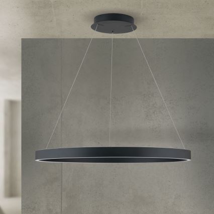 LED димируем полилей на кабел KOLK LED/80W/230V 2700/3000/4000K Ø 80 см черен