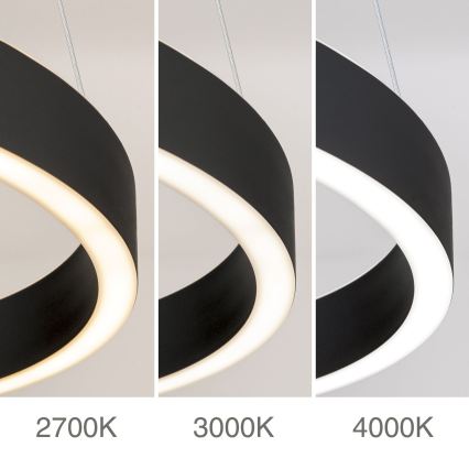 LED димируем полилей на кабел KOLK LED/80W/230V 2700/3000/4000K Ø 80 см черен
