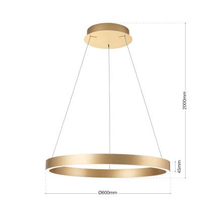 LED димируем полилей на кабел KOLK LED/60W/230V 2700/3000/4000K Ø 60 см златист