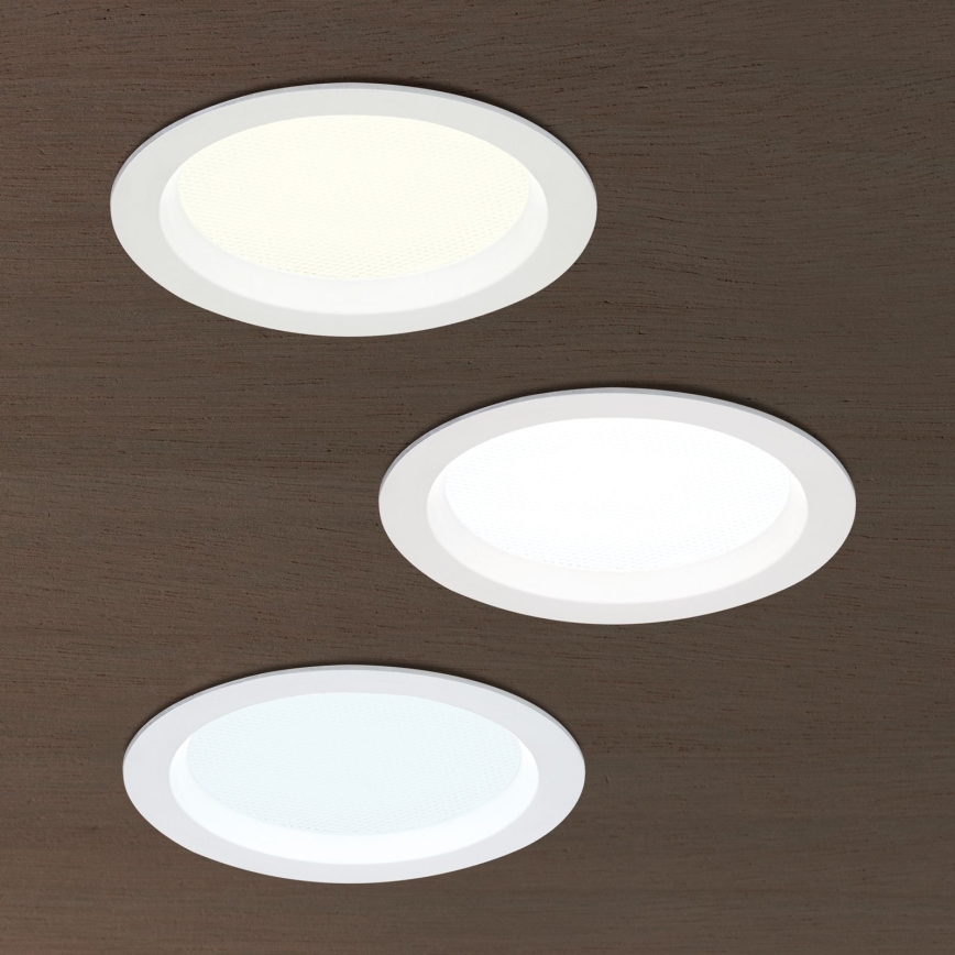 Димируемо LED вградено осветително тяло за баня OFFICE LED/15W/230V 3000/4000/6000K диаметър 14 см UGR19 IP44 бяло