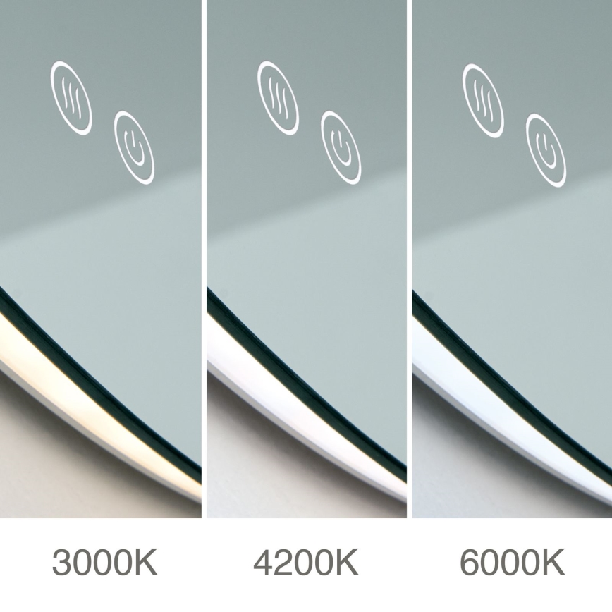 LED стенено огледало за баня с подгряване и подсветка FOCUS LED/27W/230V 3000/4200/6000K pr. 80 cm IP44