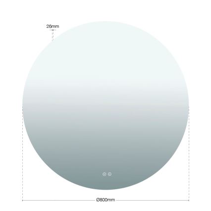 LED стенено огледало за баня с подгряване и подсветка FOCUS LED/27W/230V 3000/4200/6000K pr. 80 cm IP44