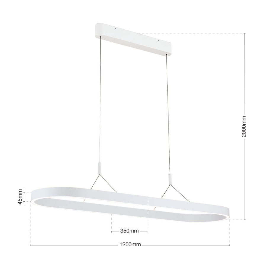 LED полилей на кабел CARRARA LED/80W/230V 2700/3000/4000K бял