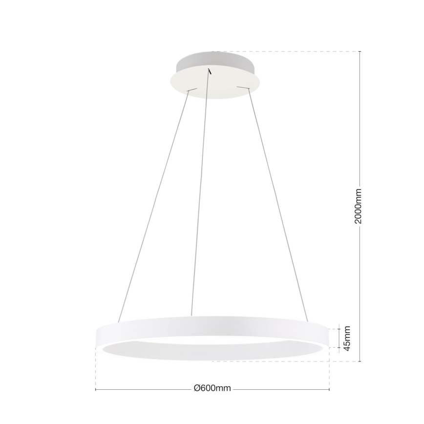 димируем LED полилей на кабел KOLK LED/60W/230V 2700/3000/4000K pr. 60 cm бял