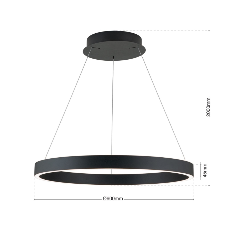 димируем LED полилей на кабел KOLK LED/60W/230V 2700/3000/4000K Ø 60 см черен