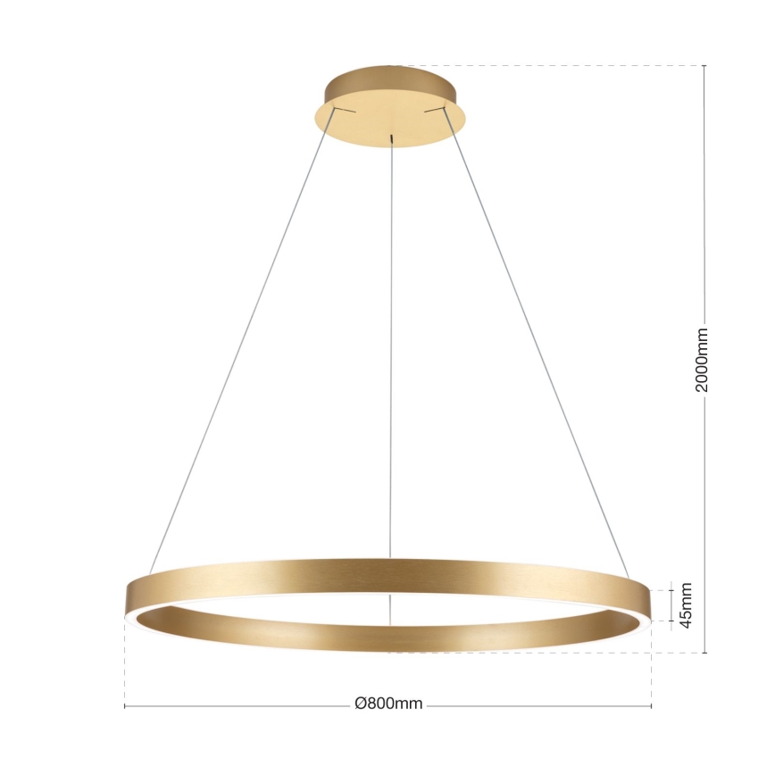 димируем LED полилей на кабел KOLK LED/80W/230V 2700/3000/4000K Ø 80 см, златист