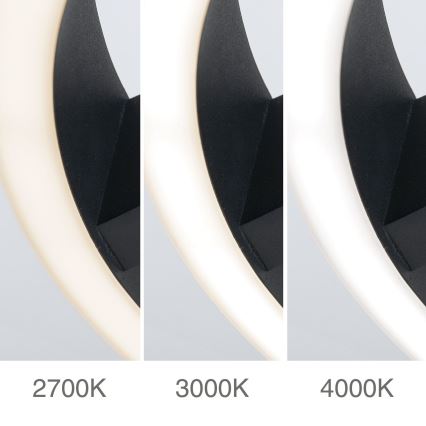 LED плафон KOLK LED/40W/230V 2700/3000/4000K Ø 40 см черен