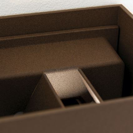 Външно стеново осветително тяло със сензор за движение и за здрач CUBE-S LED/13W/230V IP54 кафяво