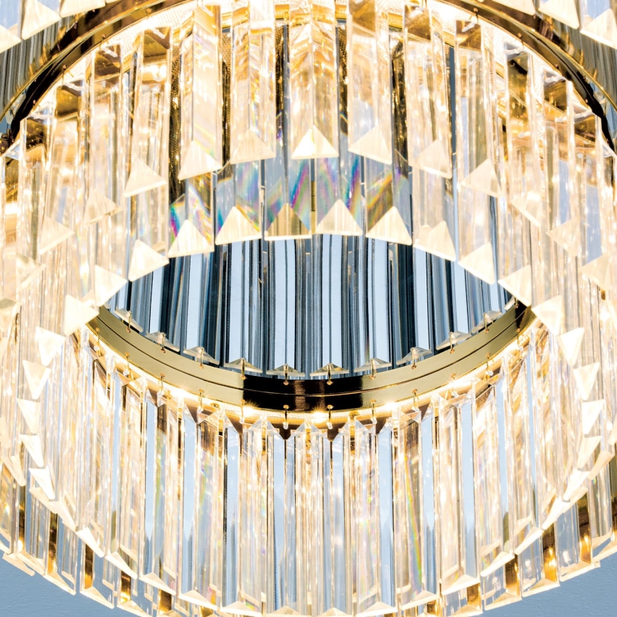 LED регулируемо кристално таванно осветително тяло PRISM LED/80W/230V диаметър 55 см 24K злато
