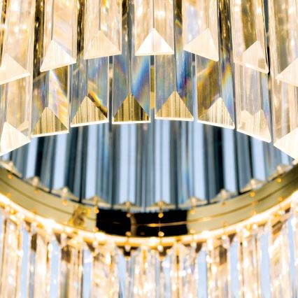 LED регулируемо кристално таванно осветително тяло PRISM LED/80W/230V диаметър 55 см 24K злато