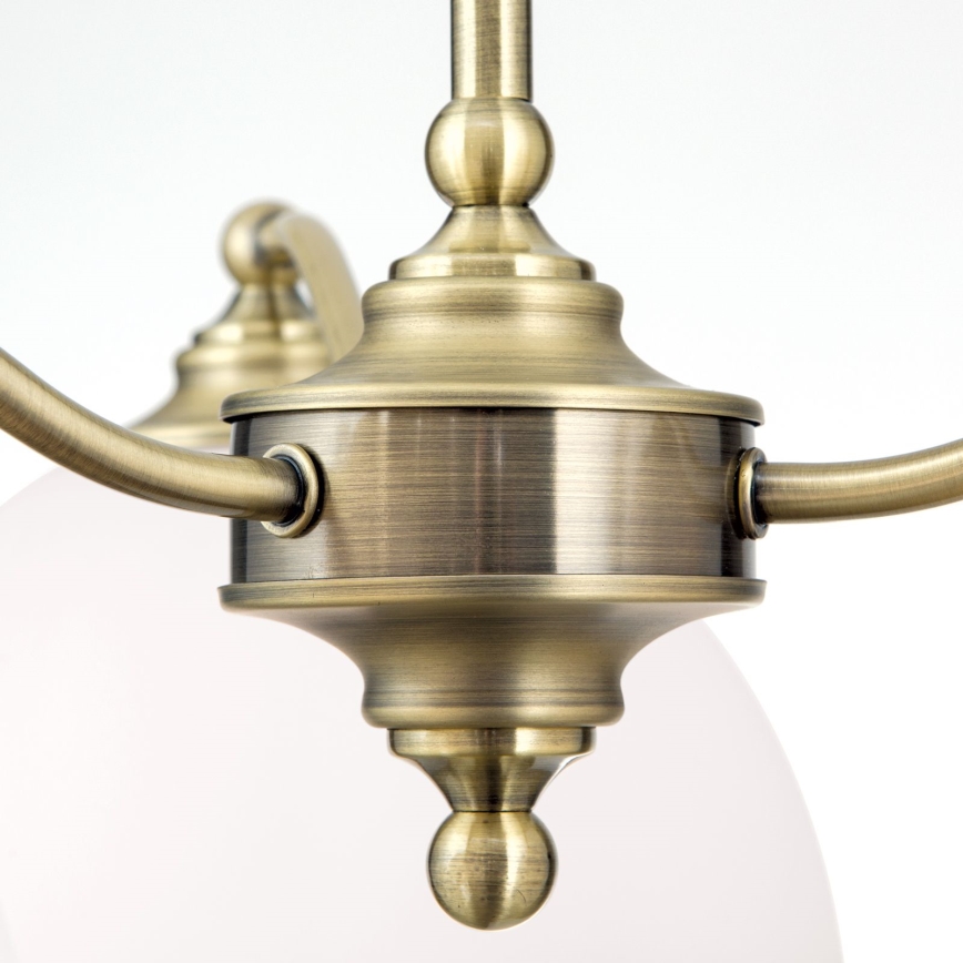 Пендел OLD LAMP 3xE27/40W/230V Ø 65 cm бял/месинг