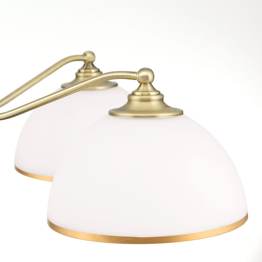 Пендел OLD LAMP 5xE27/40W/230V Ø 75 cm бял/месинг