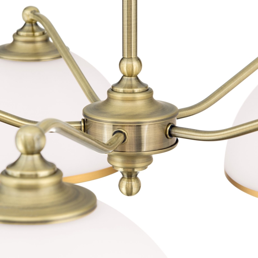 Пендел OLD LAMP 5xE27/40W/230V Ø 75 cm бял/месинг