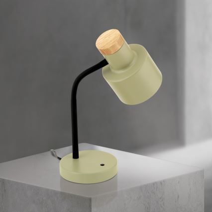 Настолна лампа GILI 1xE27/40W/230V зелена