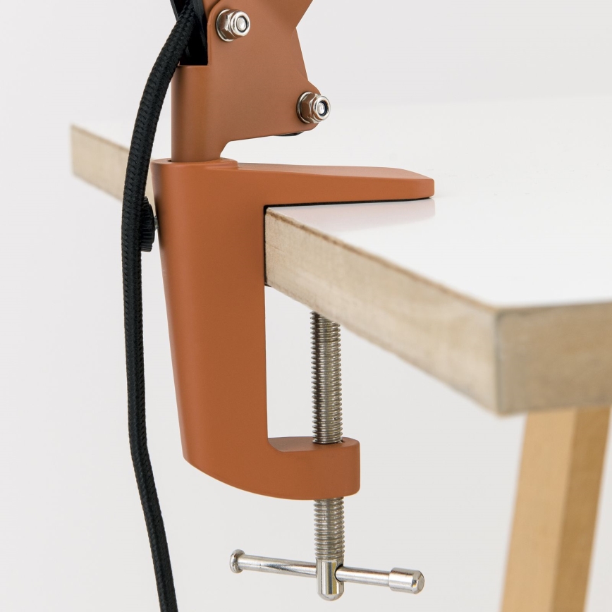 Настолна лампа с щипка GILI 1xE27/40W/230V в цвят тухла