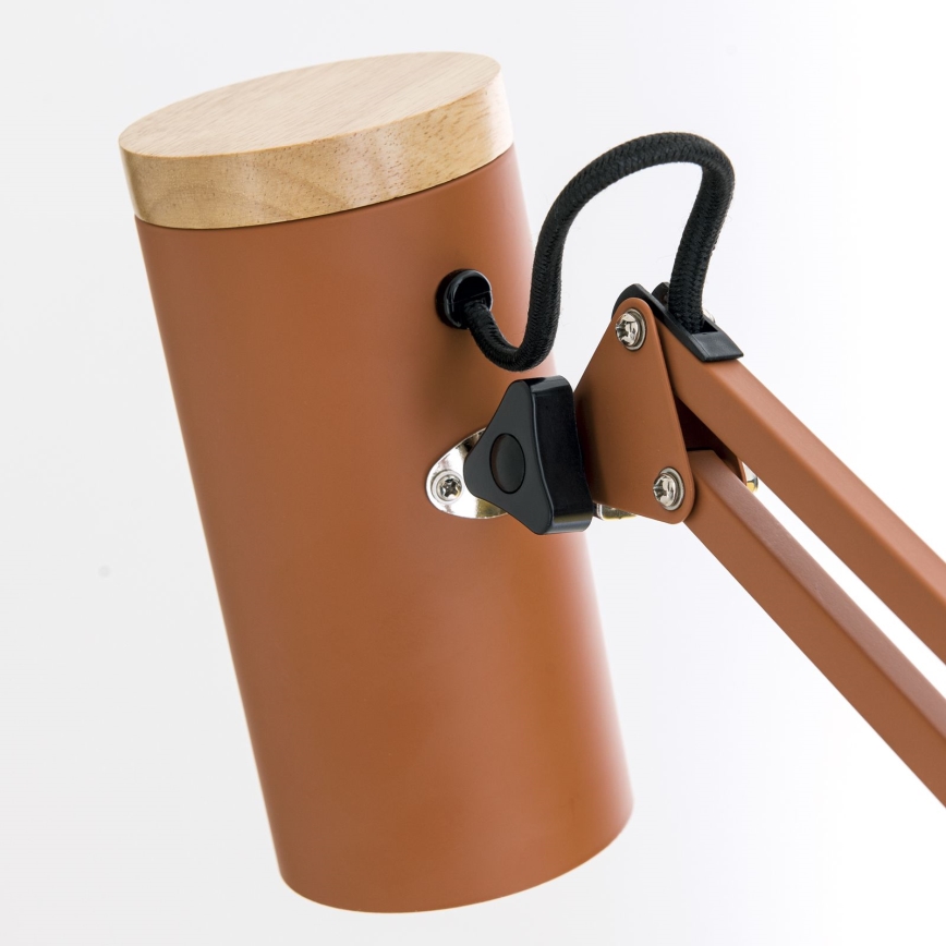 Настолна лампа с щипка GILI 1xE27/40W/230V в цвят тухла