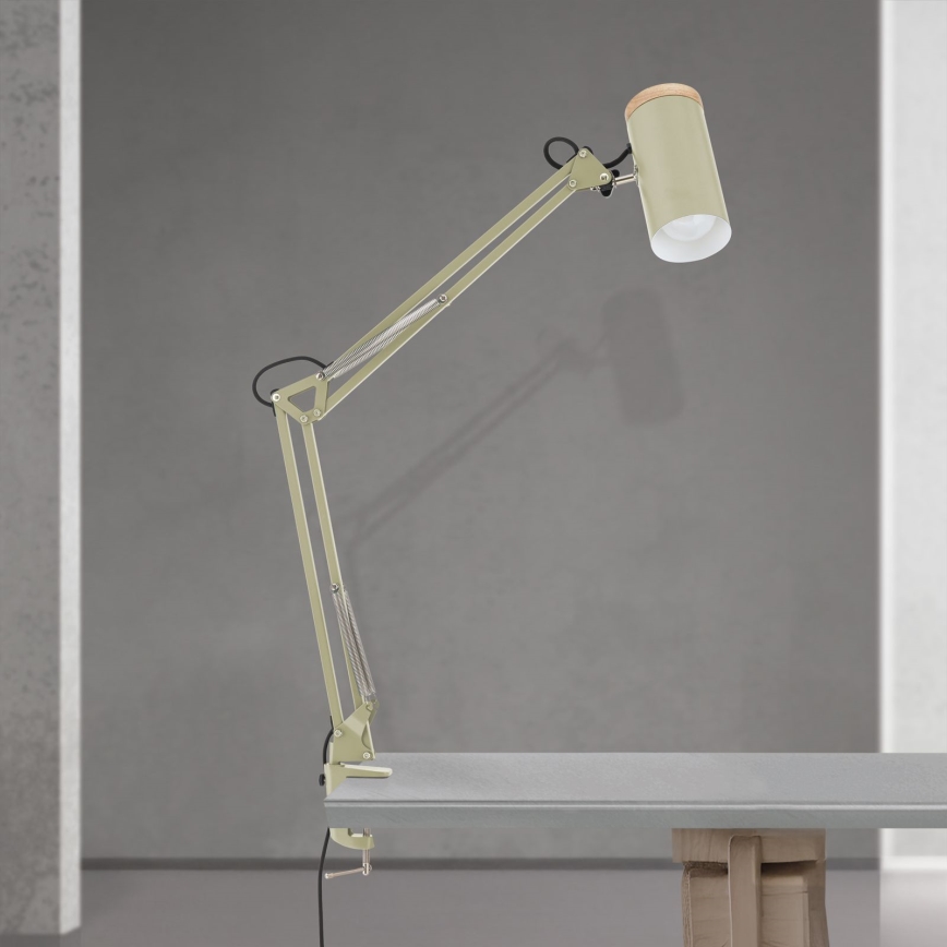 Настолна лампа с щипка GILI 1xE27/40W/230V зелена