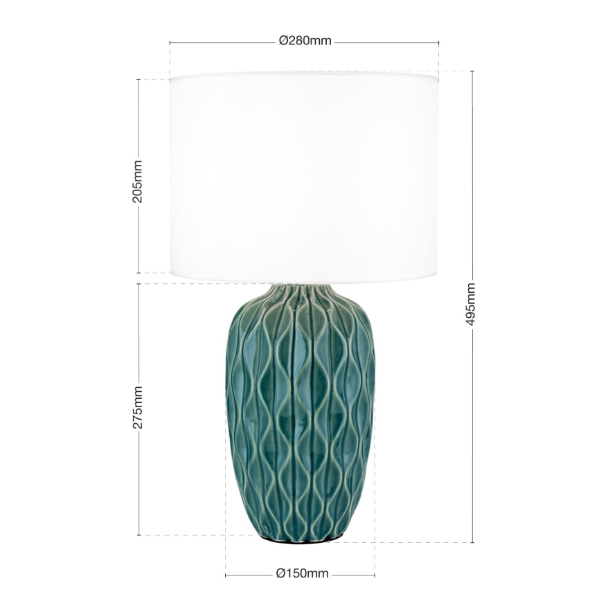Настолна лампа TORTUGA 1xE27/40W/230V зелена/бяла