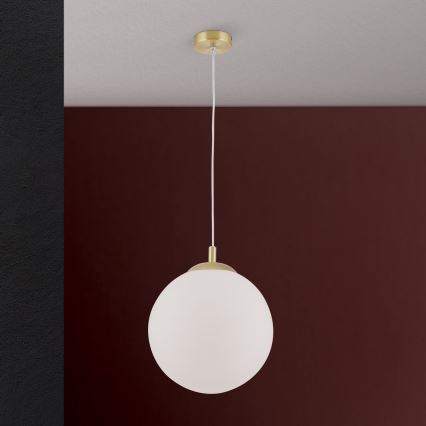 Елегантен подвесен полилей MADIS на кабел 1xE27/60W/230V, златист